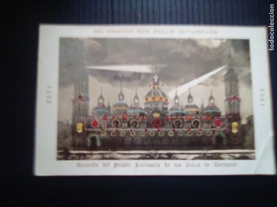 Postales: El templo del Pilar iluminado-1908