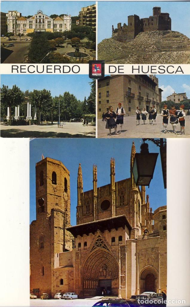 Postales: HUESCA: RECUERDO Y CATEDRAL.- - Foto 1