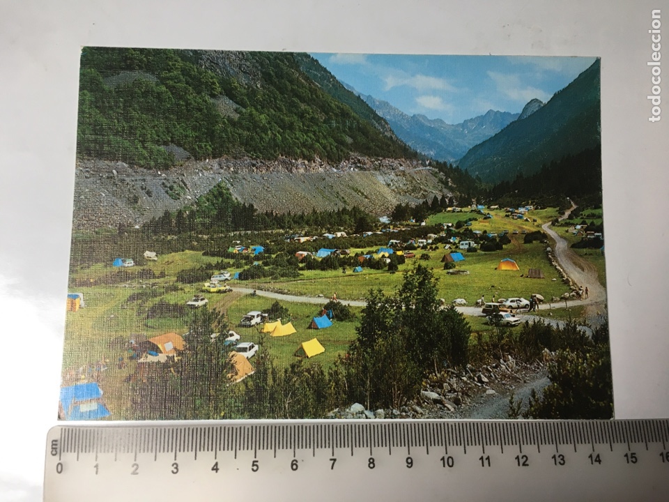 Postales: POSTAL. BENASQUE. CAMPING EN EL PLAN DE SANAR&Iacute;A. EDICIONES SICILIA. - Foto 1