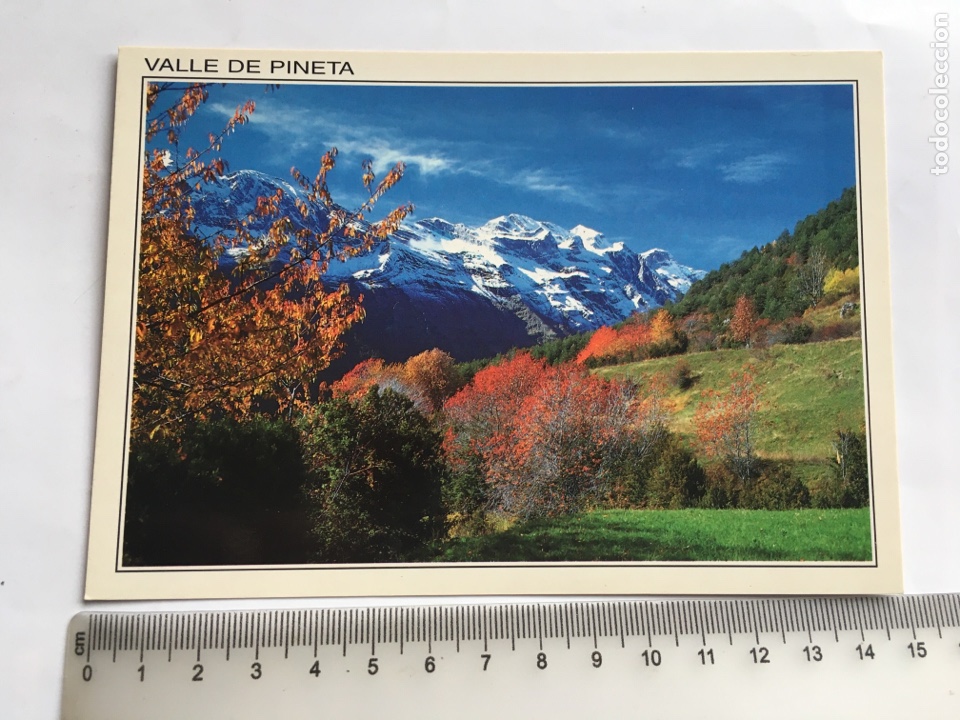Postales: POSTAL. VALLE DE PINETA. AL FONDO MACIZO DE MONTE PERDIDO. EDIC SICILIA.
