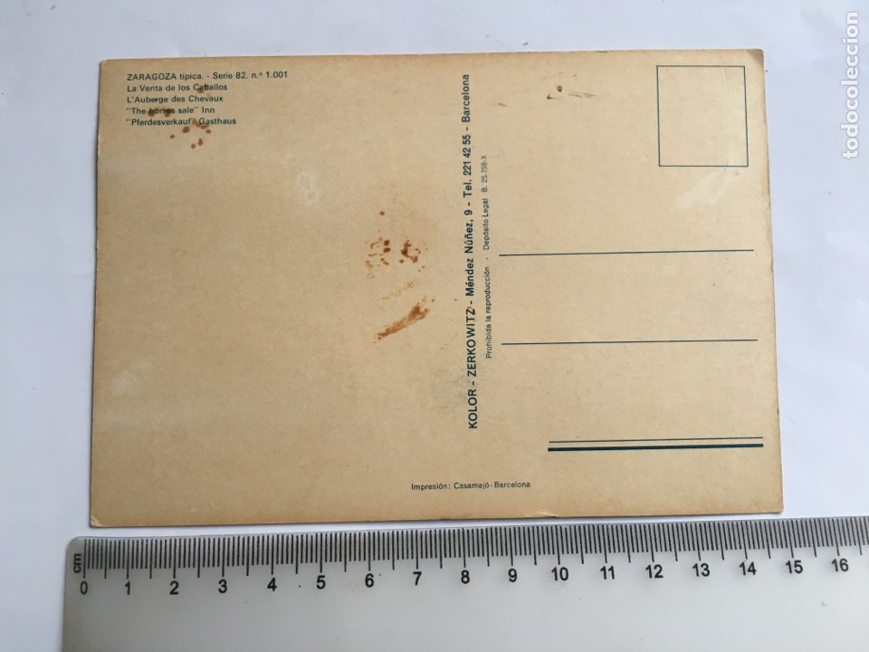 Postales: POSTAL. ZARAGOZA. LA VENTA DE LOS CABALLOS. ZERKOWITZ. - Foto 2