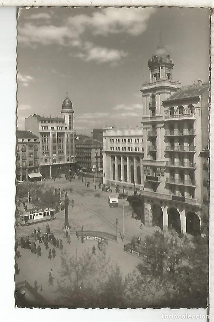 Postales: ZARAGOZA PLAZA DE ESPA&Ntilde;A ESCRITA - Foto 1