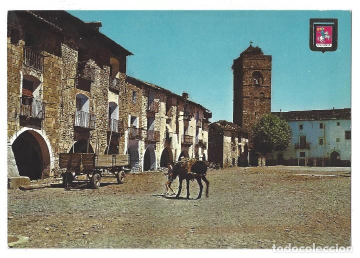 Postales: PIRINEO ARAGONES. AINSA.- N&ordm; 3225, PLAZA MAYOR. COLEGIATA. ESCUDO DE ORO. HUESCA- SIN CIRCULAR