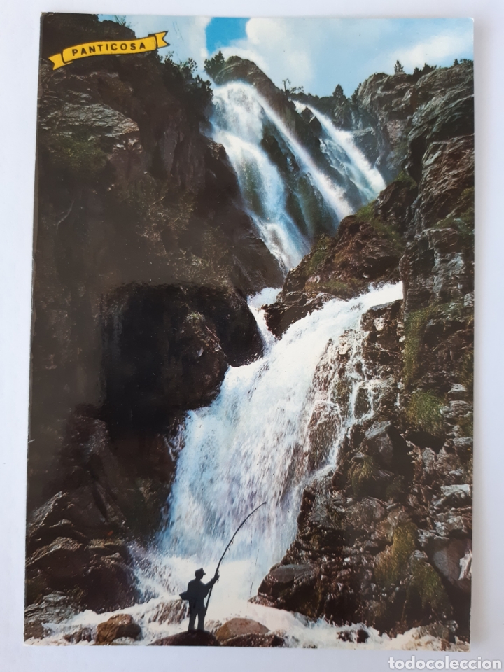 Postales: N&ordm; 2040. BALNEARIO DE PANTICOSA. CASCADA DE LAS ARGUALAS. Foto Pe&ntilde;arroya. Arribas. Circulada.