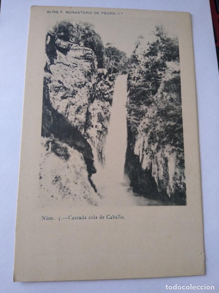 Postcards: Serie F Monasterio de Piedra 1. Num 5 Cascada cola de Caballo. Sin circular