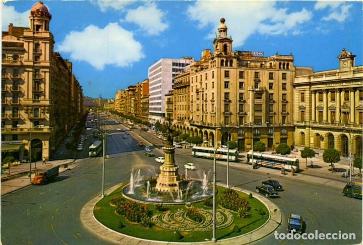 Postales: N&ordm;1.020-SERIE 82.ZARAGOZA.Diputaci&oacute;n Provincial y Avda Independencia. Circulada. Ed. KOLOR-ZERKOWITZ