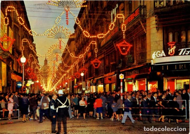 Postales: N&ordm; 40-ZARAGOZA. Fiestas del Pilar. Calle de Alfonso I. Circulada en 1971. COMERCIAL JOSAN
