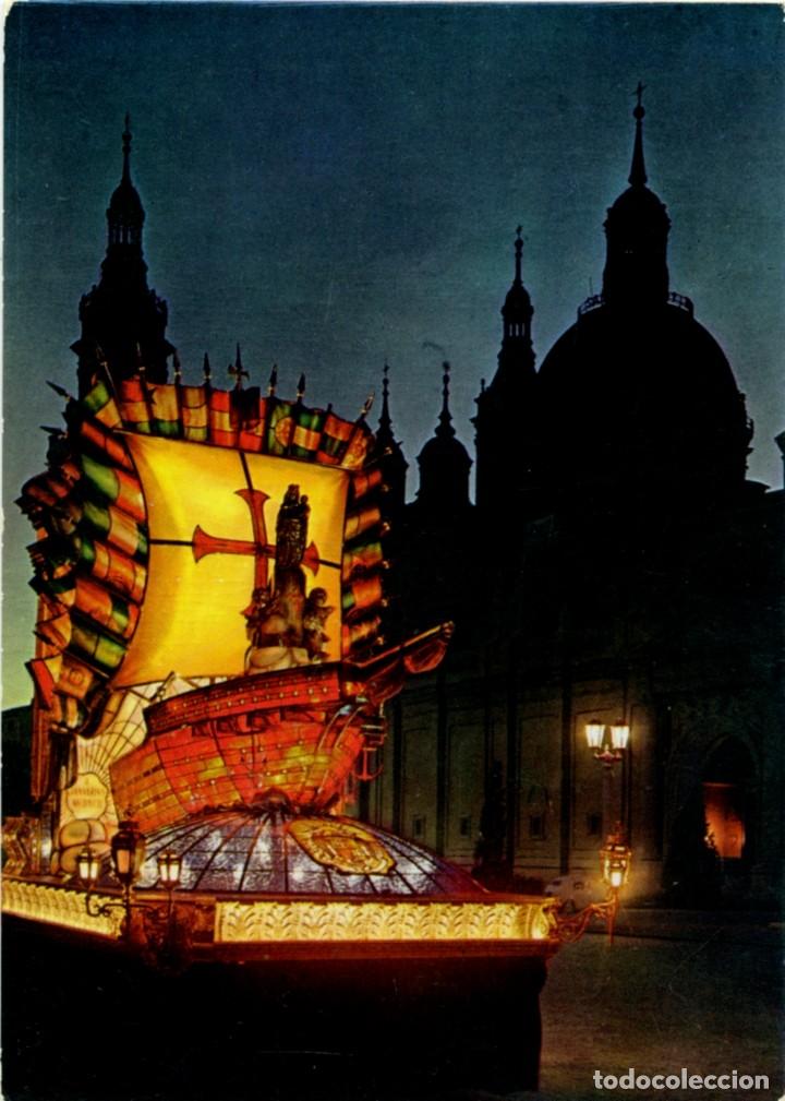 Postales: N&ordm; 2.025-ZARAGOZA- Farol de la Hispanidad y Bas&iacute;lica de Nuestra Se&ntilde;ora... Escrita en 1963.Ed.ARRIBAS