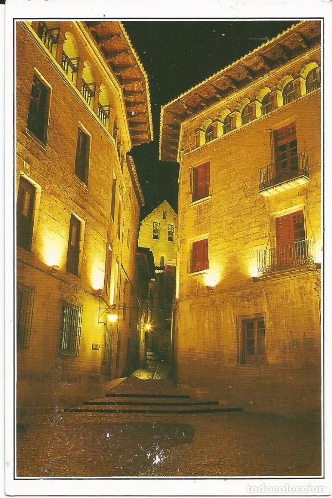 Postales: [POSTAL] Plaza de la Villa. Espada&ntilde;a iglesia. Nocturna. Sos del Rey Cat&oacute;lico (Zgz) (s/ circular)
