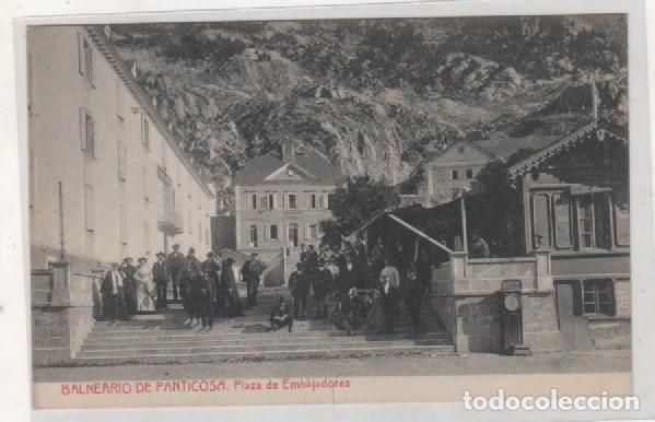 Postkarten: Balneario de Panticosa. Plaza de Embajadores. 1754 Thomas. Sin circular.