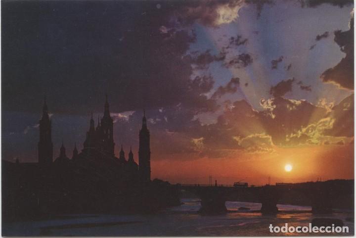 Postales: N&ordm; 49-ZARAGOZA. Puesta de sol. Sin circular. Ed. COMERCIAL GF