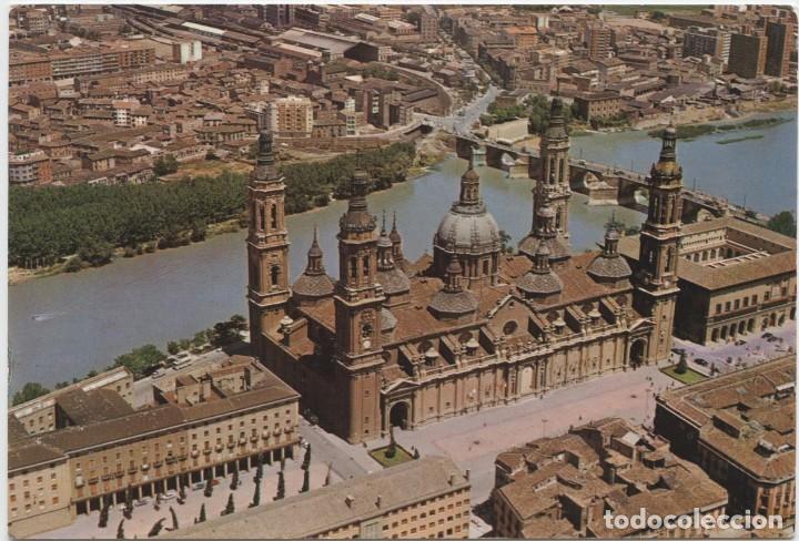 Postales: N&ordm; 86-ZARAGOZA. Bas&iacute;lica del Pilar y r&iacute;o Ebro. Circulada en 1966. Ed. COMERCIAL JOSAN