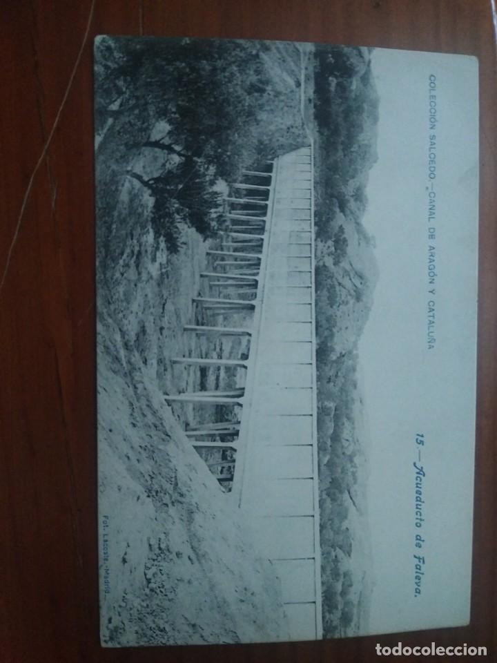 Postcards: Colecci&oacute;n Salcedo. Canal de Arag&oacute;n y Catalu&ntilde;a. 15 Acueducto de Faleva. Fot Lacoste.