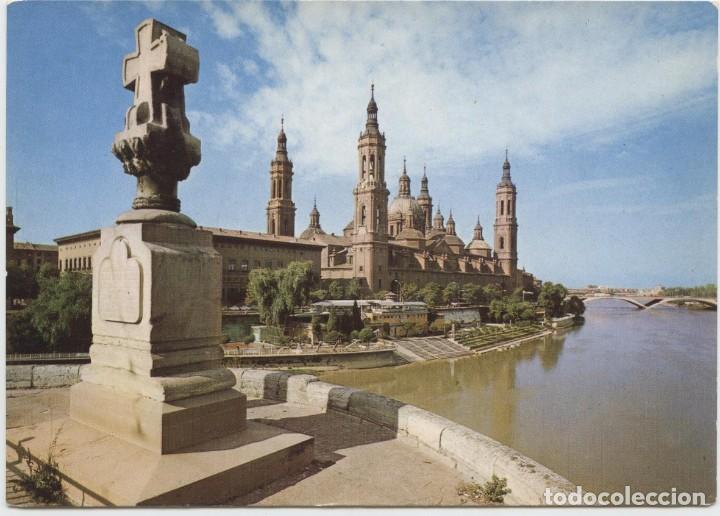 Postales: N&ordm; 727-ZARAGOZA. El Pilar desde el puente de Piedra. Ed. PROCESO PAGSA