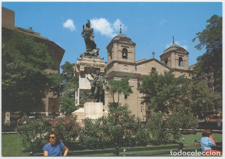 Postales: N&ordm; 341-ZARAGOZA.Plaza del Portillo, Iglesia y Monumento a Agustina...Sin circular. EDICIONES ARRIBAS