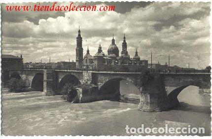 Postales: Zaragoza.- Puente de Piedra sobre el Ebro - Foto 1
