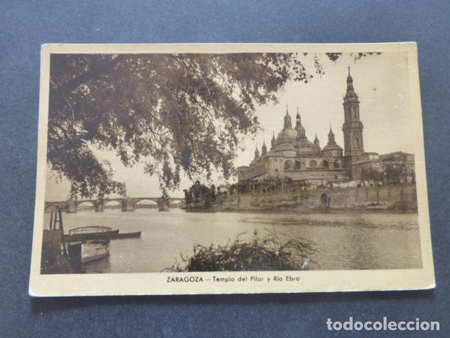 Postales: ZARAGOZA TEMPLO DEL PILAR Y RIO EBRO - Foto 1