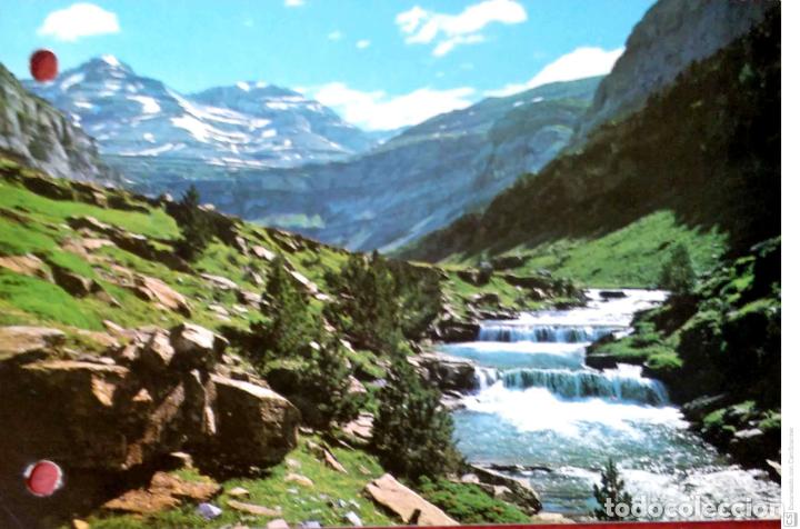 Postales: Parque Nacional de Ordesa. 25 Gradas de Soaso. Al fondo, Monte Perdido y Soum de Ram&oacute;n. Ediciones Si