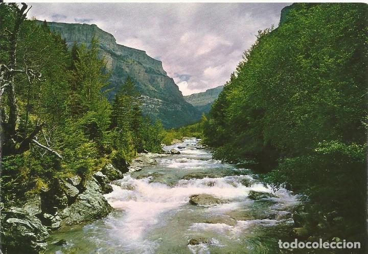 Postales: Parque Nacional de Ordesa. R&iacute;o Arazas. Puente Briet. 42. Entre 1960 1970. 10x15 cm. Postal.