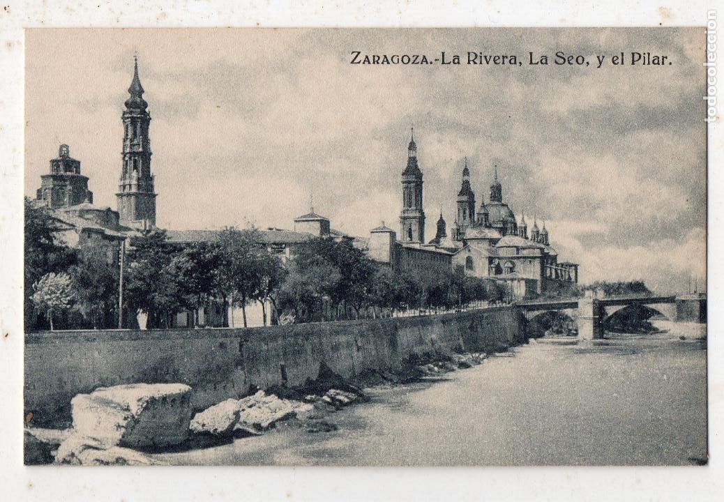 Postales: Zaragoza. La Rivera, La Seo y El Pilar. - Foto 1