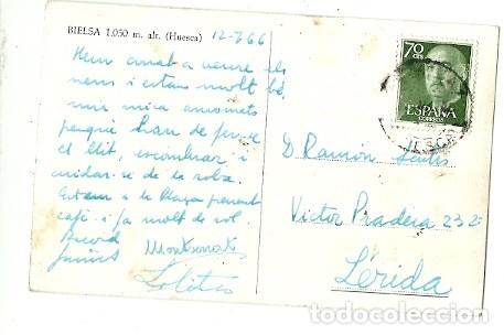 Postales: ANTIGUA POSTAL BIELSA HUESCA 1966 - Foto 2