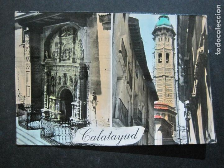 Postcards: CALATAYUD-REAL COLEGIATA Y TORRE SANTA MARIA-CALLE GRACIAN-SICILIA ED-80-POSTAL ANTIGUA-(76.566)