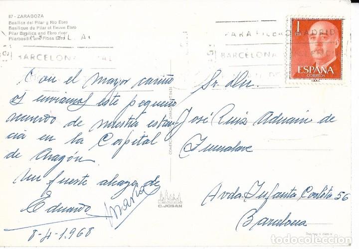 Postales: Postal de Zaragoza, a&ntilde;o 1968 - Foto 2