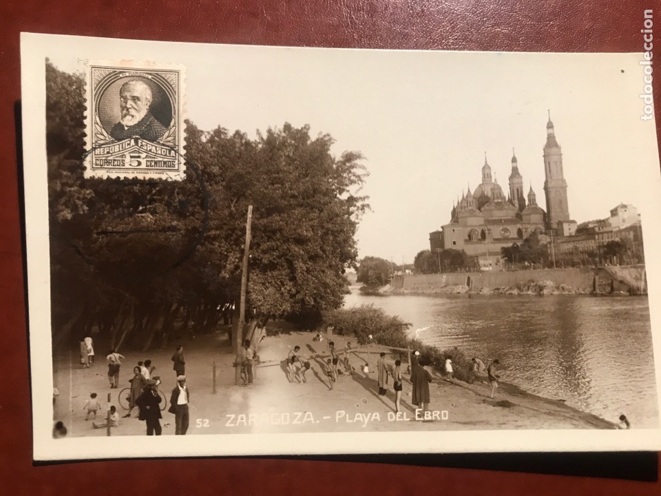 Postales: Zaragoza. Playa Ebro. 1932 - Foto 1
