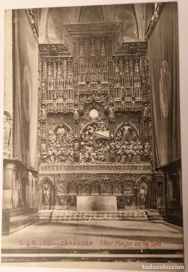 Postales: ZARAGOZA ALTAR MAYOR DE LA SEU - Foto 1