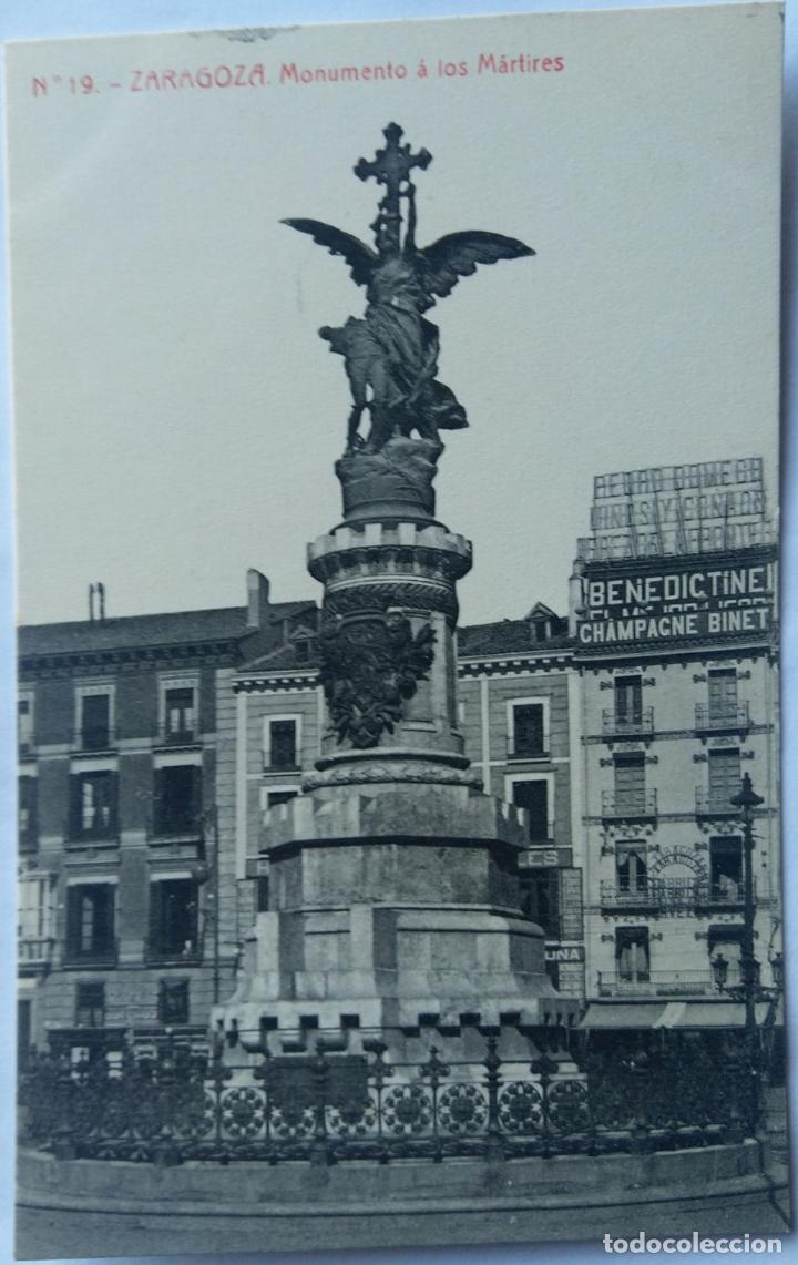Postales: ZARAGOZA MONUMENTO A LOS MARTIRES - Foto 1