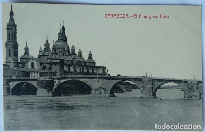 Postales: ZARAGOZA EL PILAR Y EL RIO EBRO - Foto 1