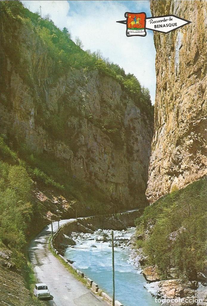 Postales: [POSTAL] Entrada al Valle de Benasque. Congosto del Ventanillo (Huesca) (sin circular) - Foto 1