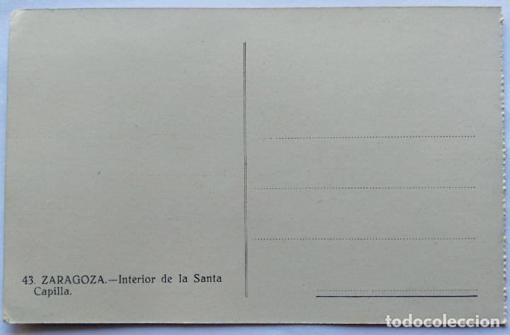 Postales: ZARAGOZA INTERIOR DE LA SANTA CAPILLA - Foto 2