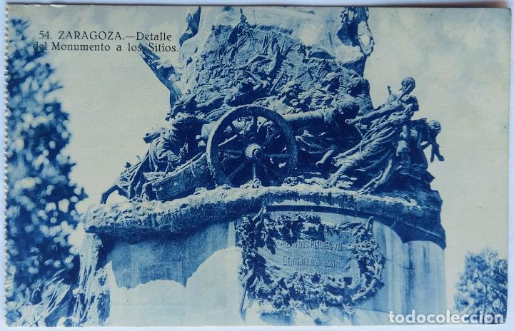 Postales: ZARAGOZA DETALLE MONUMENTO A LOS SITIOS - Foto 1