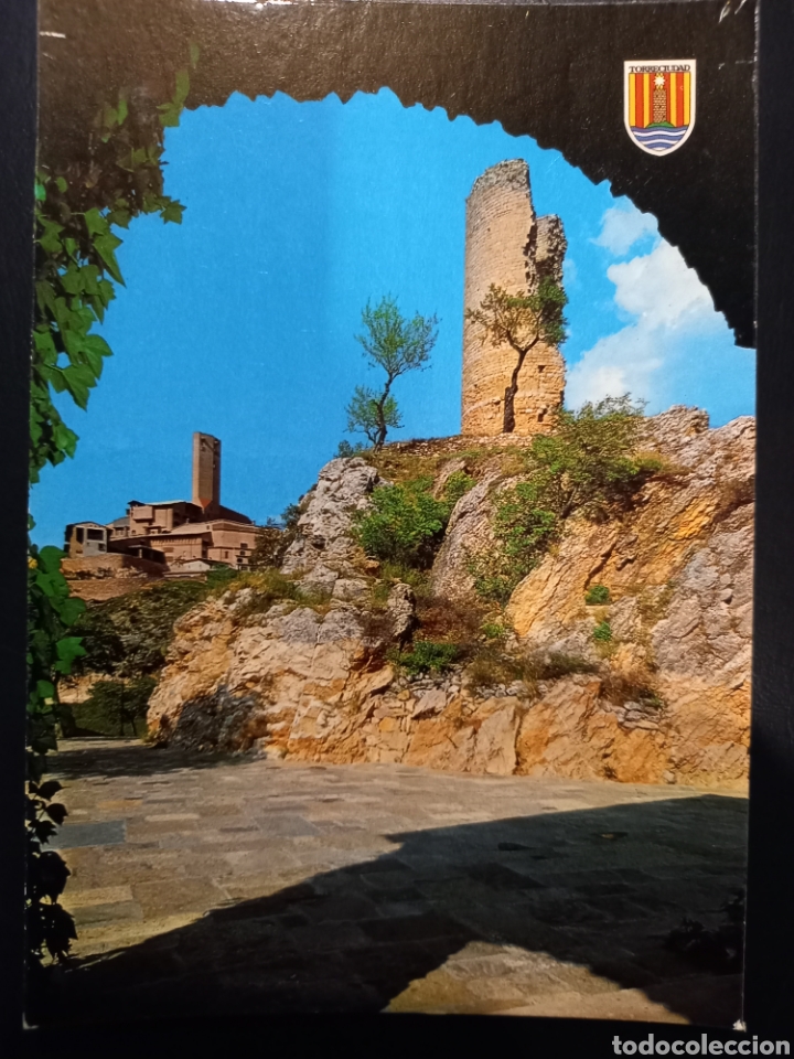 Postales: Postal de. Torreciudad. Torre medieval y edificios del centro de formaci&oacute;n social.