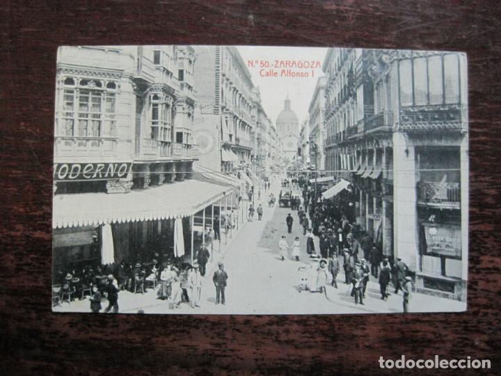Postcards: ZARAGOZA-CALLE ALFONSO I-THOMAS-50-POSTAL ANTIGUA-(77.296)