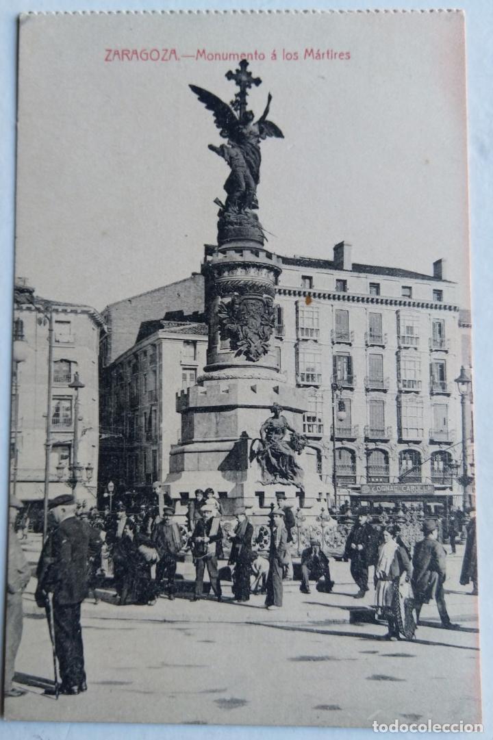 Postales: ZARAGOZA MONUMENTO A LOS MARTIRES - Foto 1