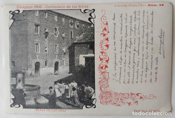 Postales: ZARAGOZA 1908 CENTENARIO DE LOS SITIOS N 38 - Foto 1
