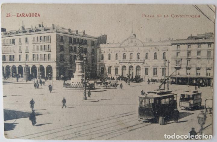 Postales: ZARAGOZA PLAZA DE LA COSTITUCION - Foto 1