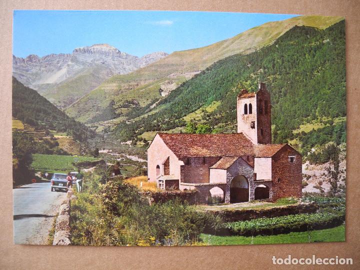 Postales: Limas de Broto- Pirineo Aragon&eacute;s. Iglesia Rom&aacute;nica y Tende&ntilde;era al fondo. Ed. Sicilia Sin circular