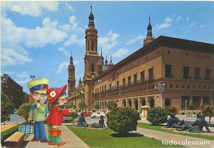 Postales: N&ordm; 139-ZARAGOZA. Plaza de Ntra. Sra. de El Pilar. Circulada en 1969. ED. GARC&Iacute;A GARRABELLA