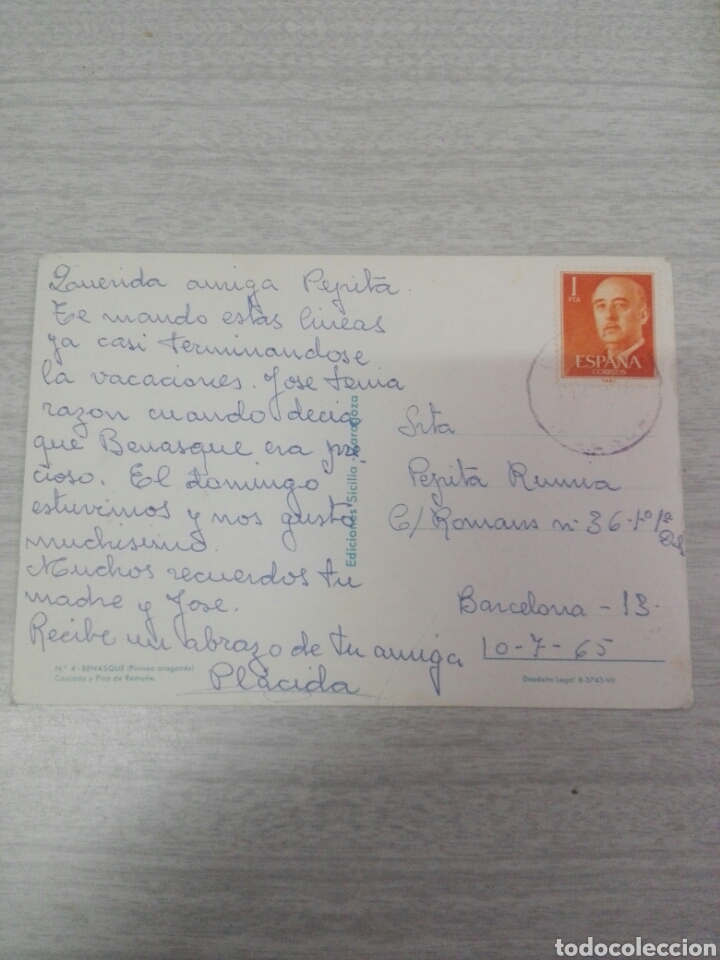 Postales: Postal 4 benasque cascada y pico de remu&ntilde;e - Foto 2