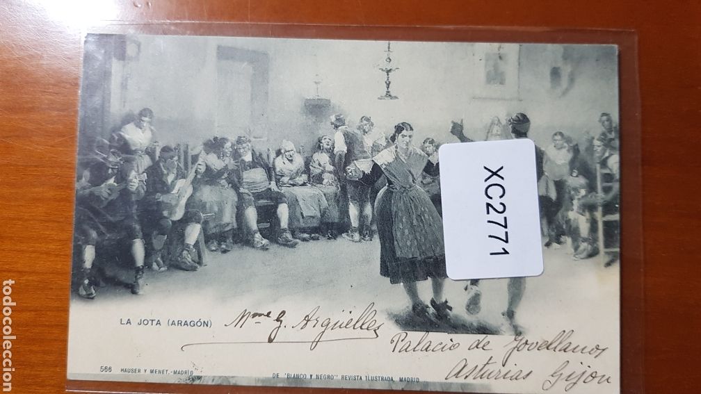 Postales: Postal La Jota (Arag&oacute;n) Col. Blanco y Negro Hauser y Menet Circulada 1901 Cartofilia