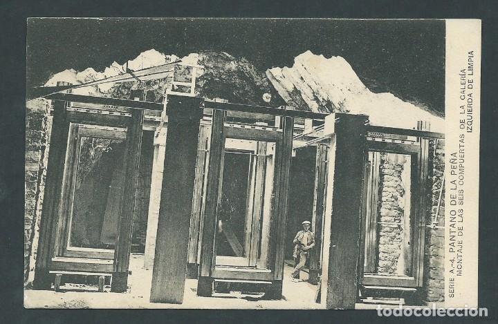 Postkarten: antigua postal pantano de la pe&ntilde;a montaje de las 6 compuertas circulada