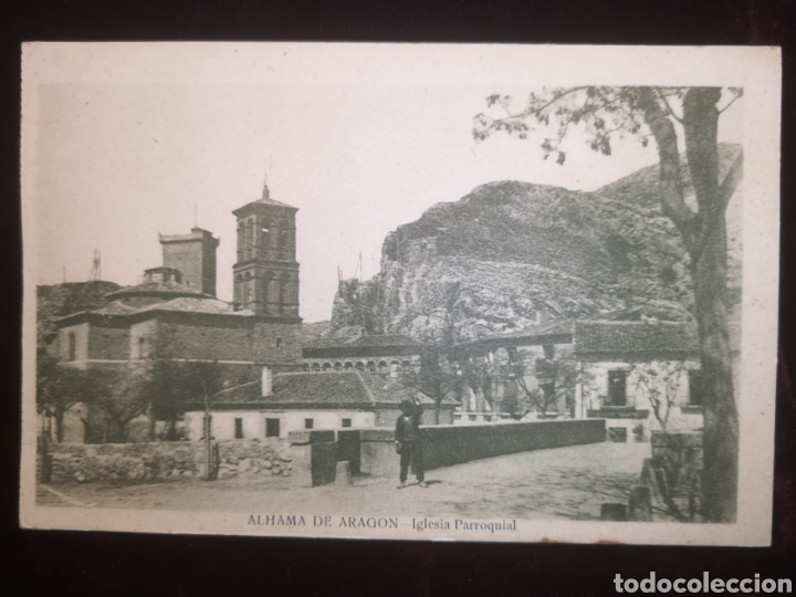 Postkarten: POSTAL ANTIGUA - ALHAMA DE ARAG&Oacute;N - IGLESIA PARROQUIAL