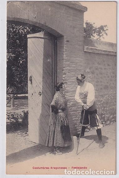 Postales: Costumbres aragonesas. Festejando. Sin circular.