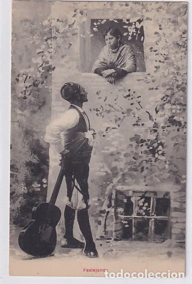 Postales: Costumbres aragonesas. Festejando. Sin circular.