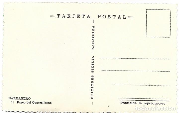 Postales: BARBASTRO. 11. PASEO DEL GENERALÍSIMO - EDICIONES SICILIA - Foto 2 - 277064143