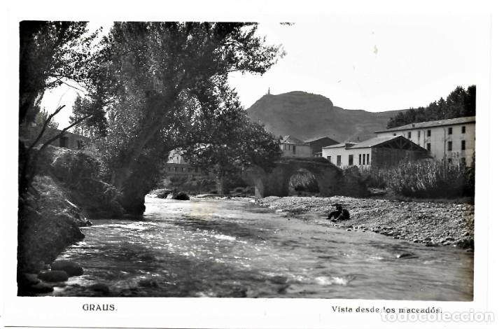 Postales: GRAUS - VISTA DESDE LOS MACEAD&Oacute;S - SIN CIRCULAR - Foto 1