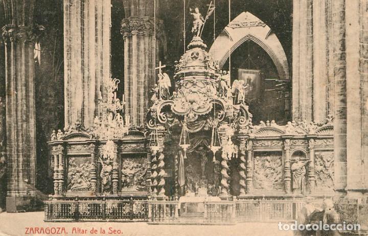 Postales: ea349 Zaragoza altar de la seo thomas circulada 1908 - Foto 1